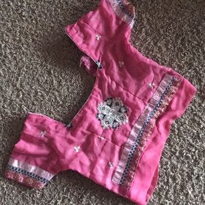 Beautiful pink saree premade blouse XS like new